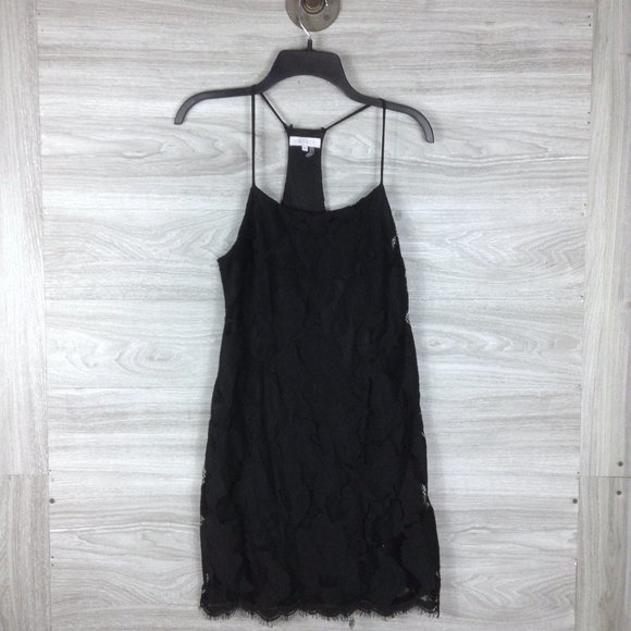 1.State Black Floral Lace Racerback Shift Dress - Picture 3 of 7
